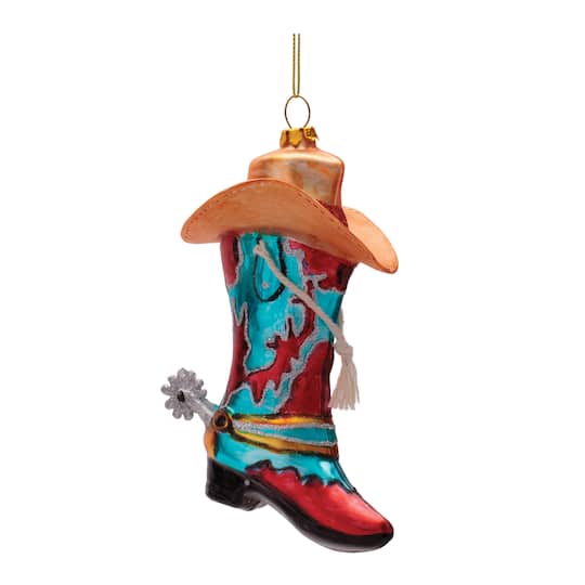 Melrose 6" Cowboy Boot & Hat Glass Ornaments, 6ct.